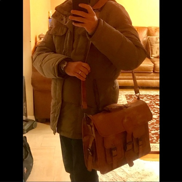 Skh leather laptop Briefcase d orange brown,NWT - Picture 8 of 8